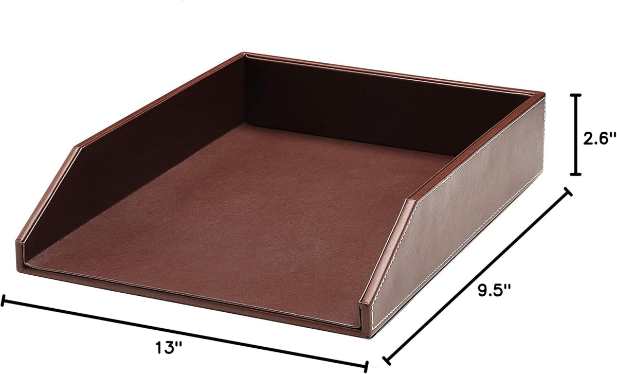Gallaway Leather Letter Desk Organizer - Premium PU Leather Perfect for Offic...