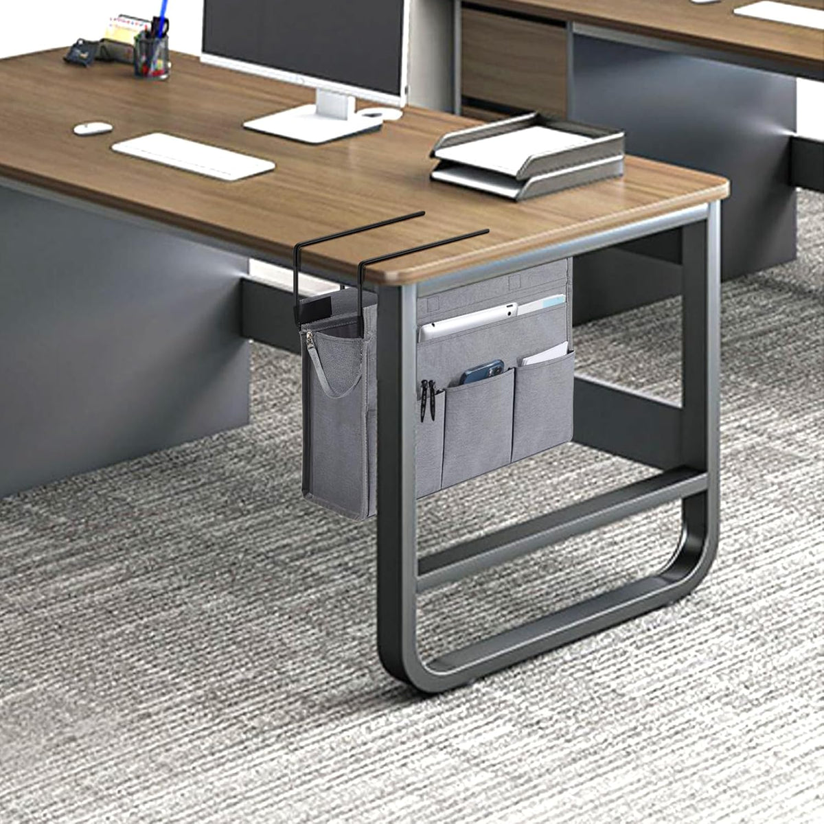 MASTLU Under Desk Hanging Storage Bag, Desk Organizer Storage, Office Side St...