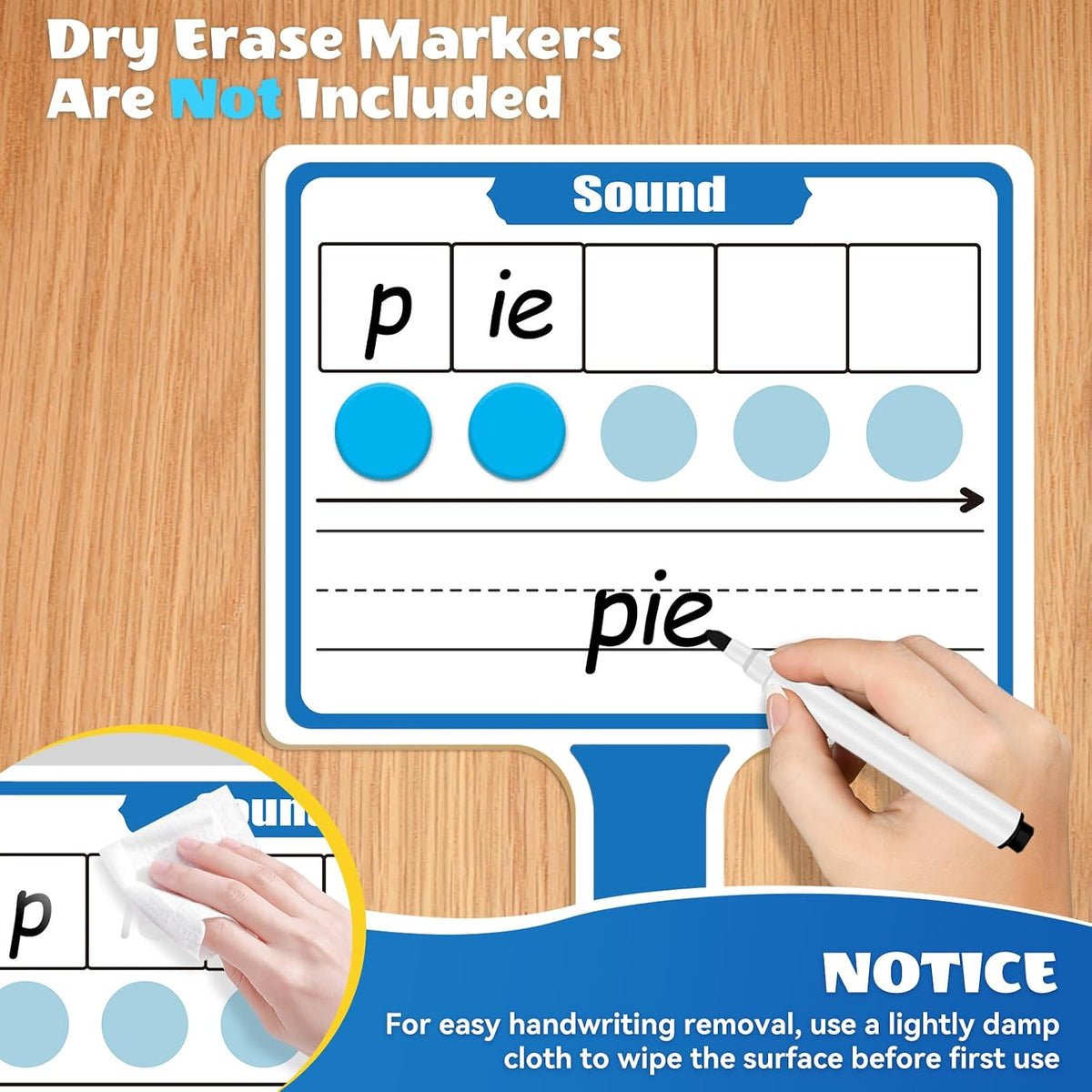 Elkonin Box Magnetic Small Dry Erase Board Phonics Manipulatives