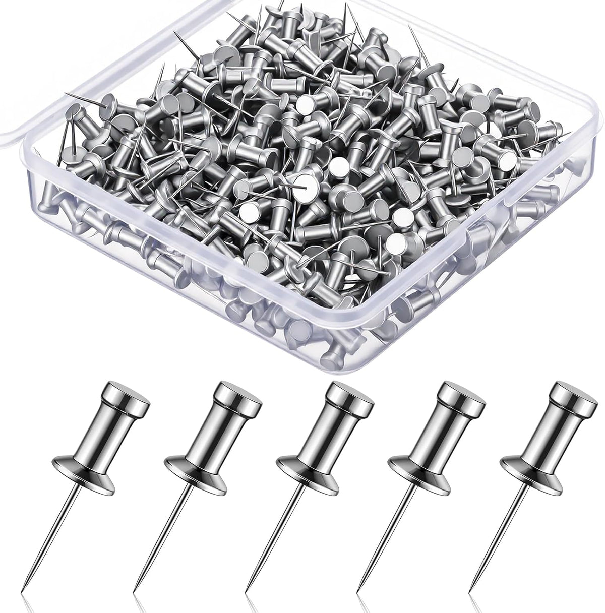 Moxweyeni 300 Pcs Aluminum Head Push Pins with 5/8" Steel Solid Thumb Tacks