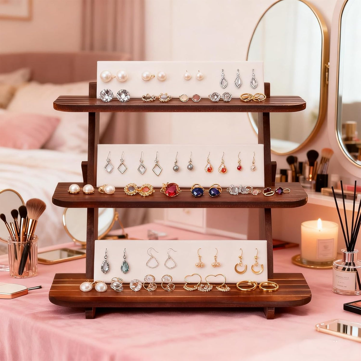 Wooden Display Stand, Tiered Cupcake Stand, 3 Tier Display Stand Riser