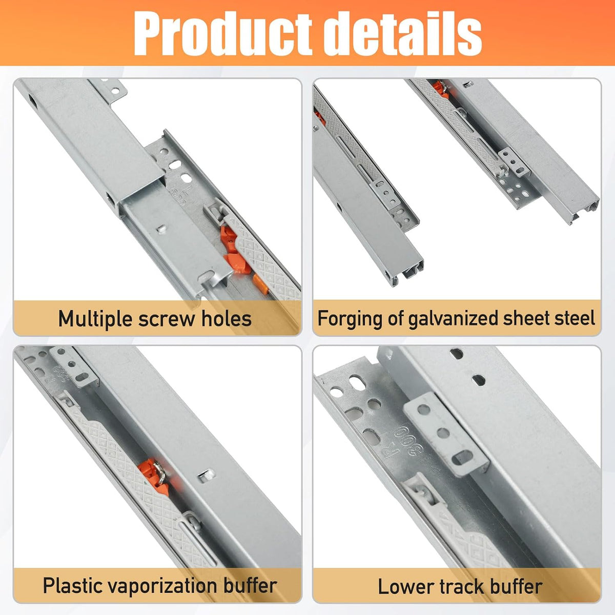 Undermount Drawer Slide Bottom Mount Pull Out Shelf Slides Full Extension