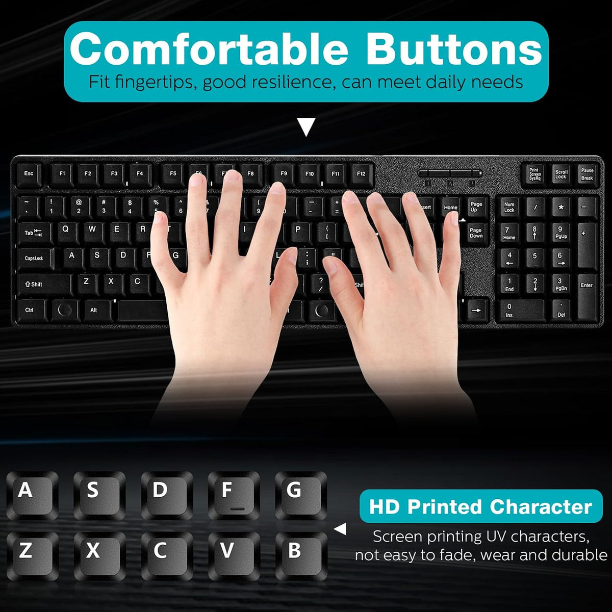 Fabbay 24 Pcs USB Wired Keyboard and Mouse 12 Wired Mouse 12 Corded Full Size...