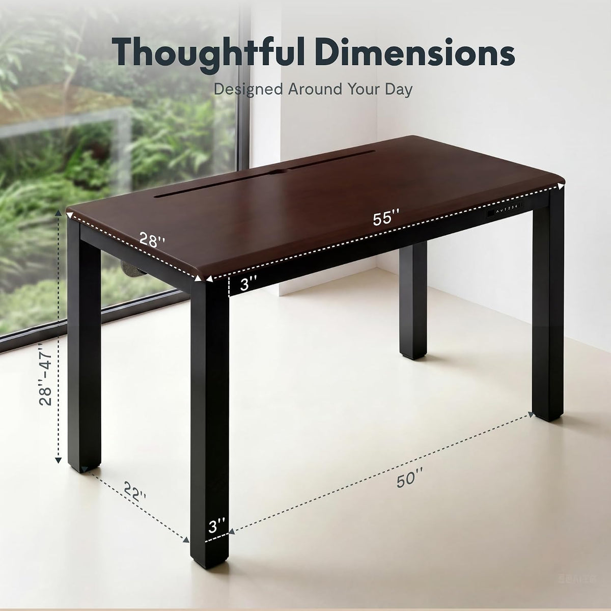 FLEXISPOT 4-Leg Standing Desk, A Complete Workplace System, Walnut