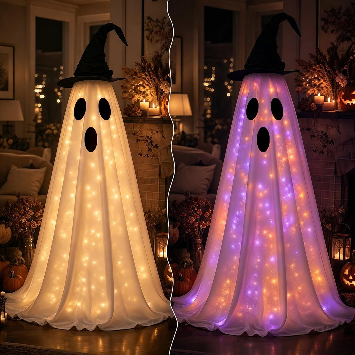 Halloween Ghost Tree Decorations Ghost Tree Cover with Witch Hat