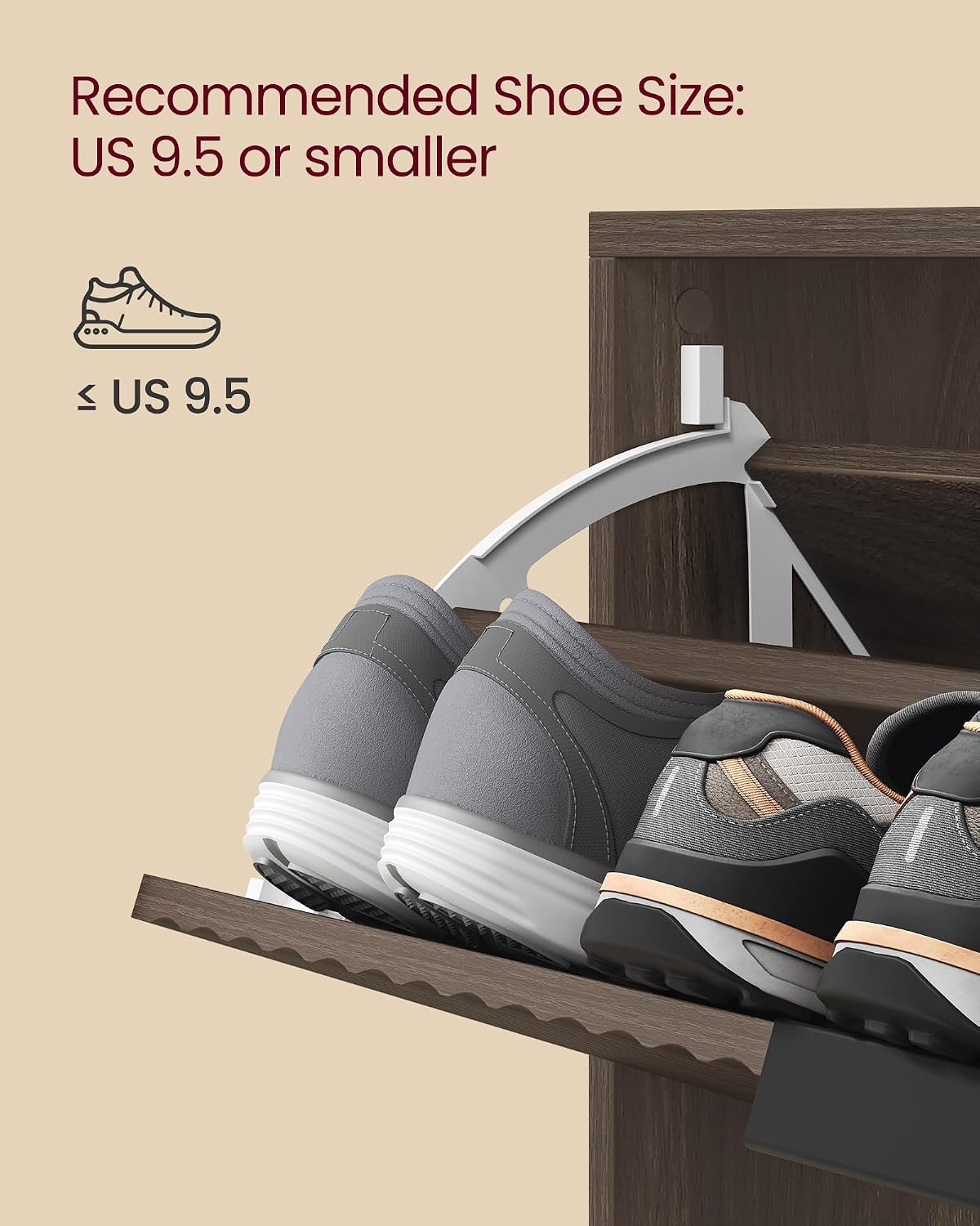 VASAGLE MAXE Collection - Shoe Storage Cabinet with 2 Flip Drawers, Freestand...
