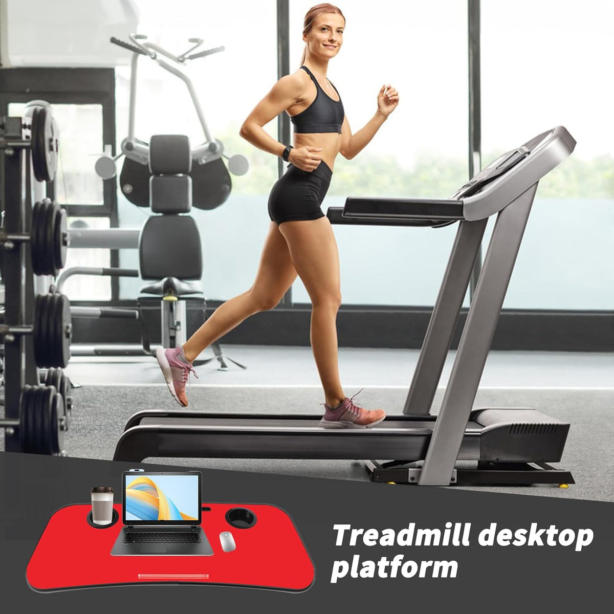 Treadmill Desk Attachment 36 Inches Tread Tray Workstation, Laptop Stand Hold...