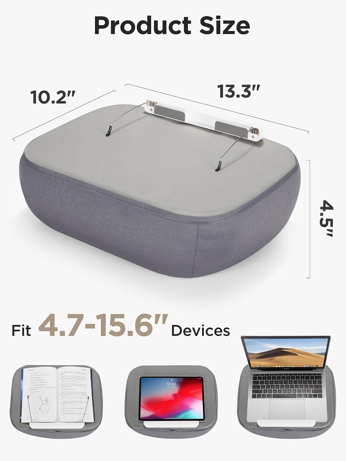 InnoGear Lap Beanbag Book Pillow Stand for Hands Free Reading in Bed Sofa