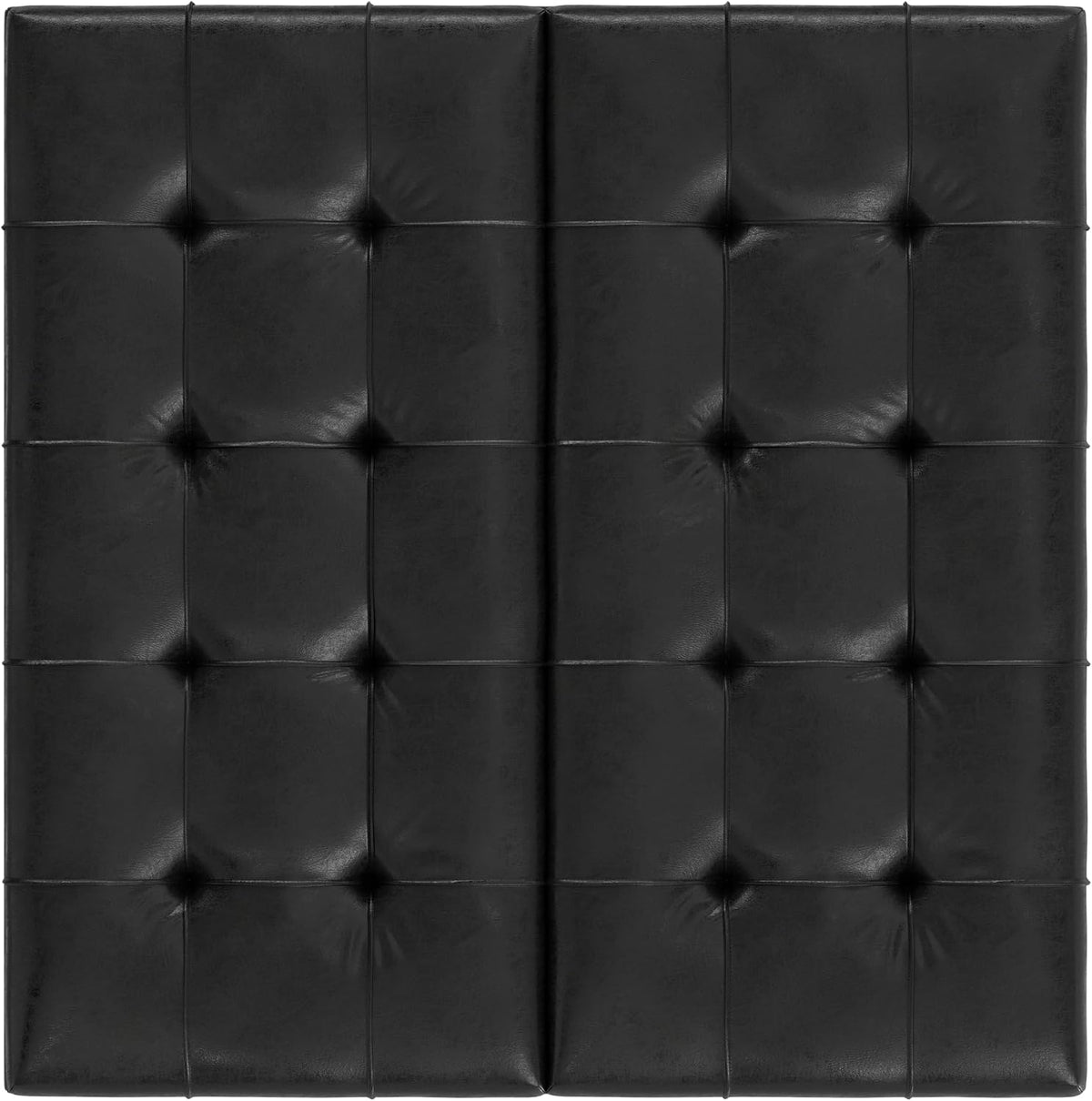 SIMPLIHOME Harrison 36" Wide Vegan Leather Lift Top Ottoman in Black