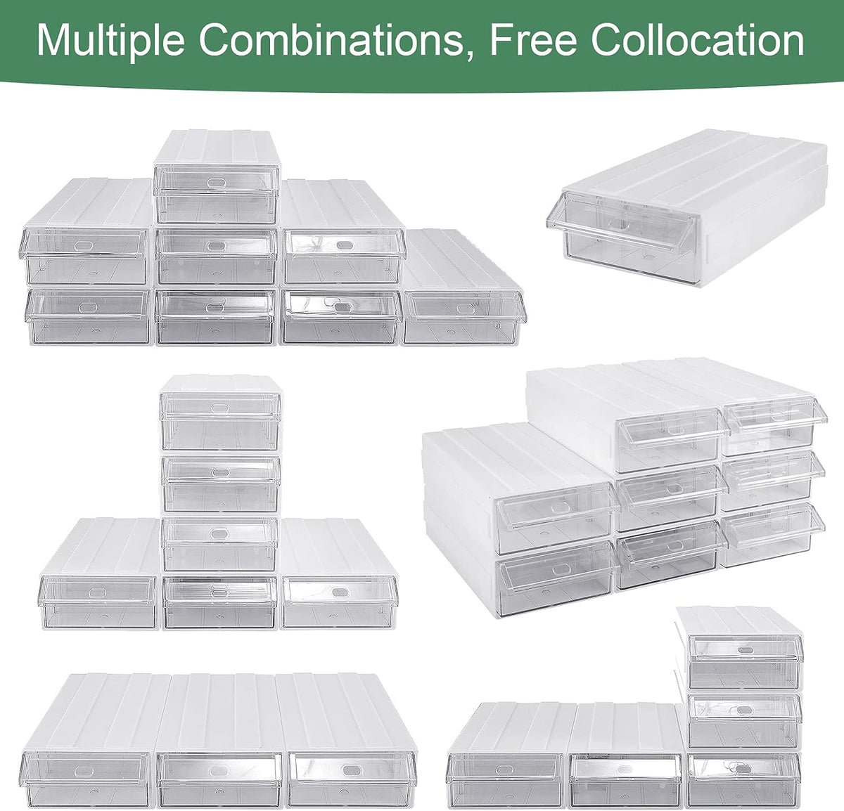 Aulock 9 Pcs Stacking Drawer Organizers for Office Home Dorm Room Supplies