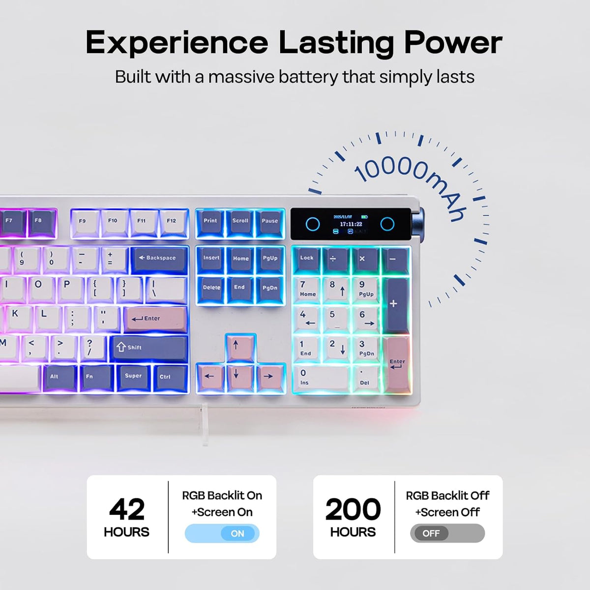 EPOMAKER TH108 PRO Full Size Mechanical Keyboard with Screen & Knob
