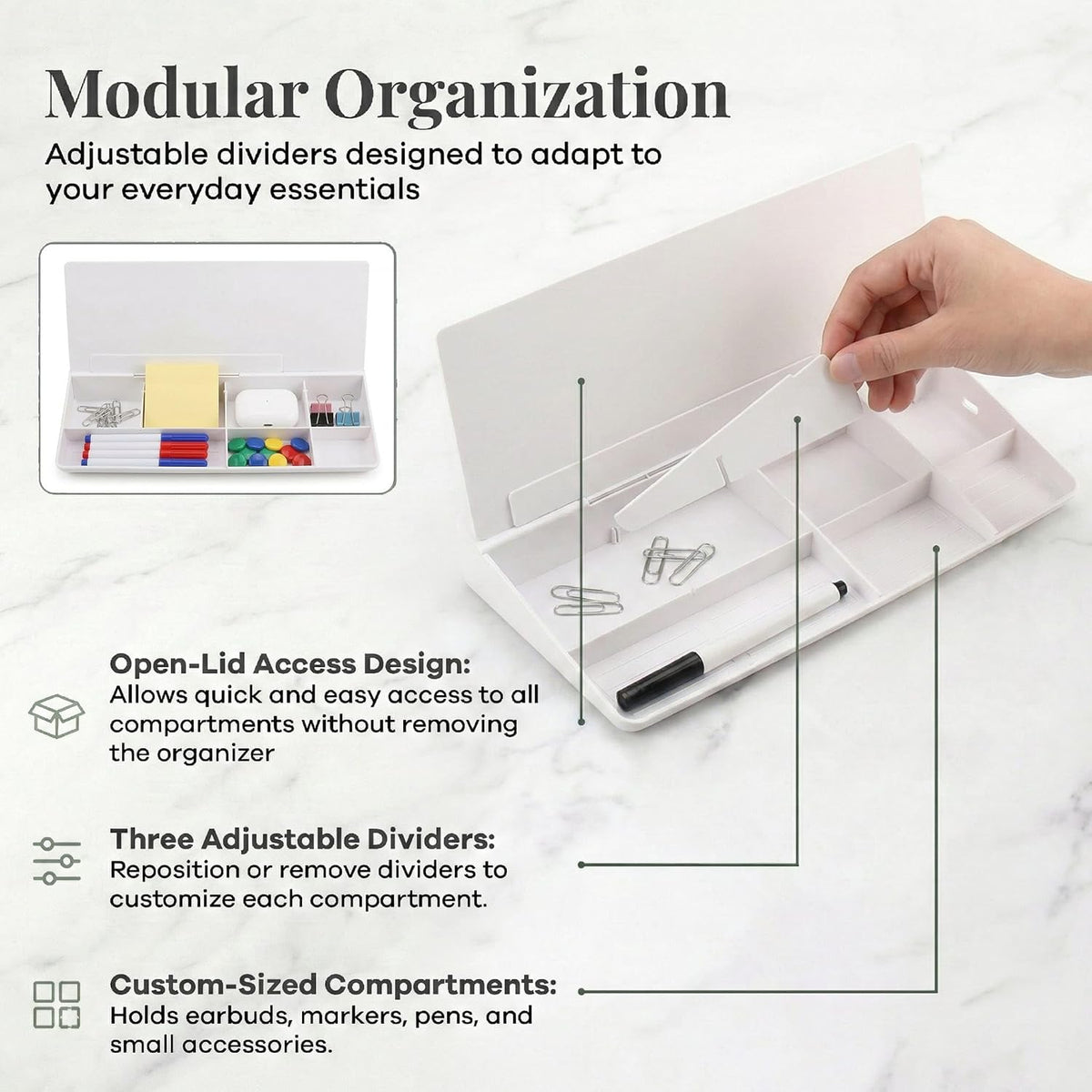Birch Desktop Glass Whiteboard with Magnetic Weekly Calendar – Dry Erase Boar...
