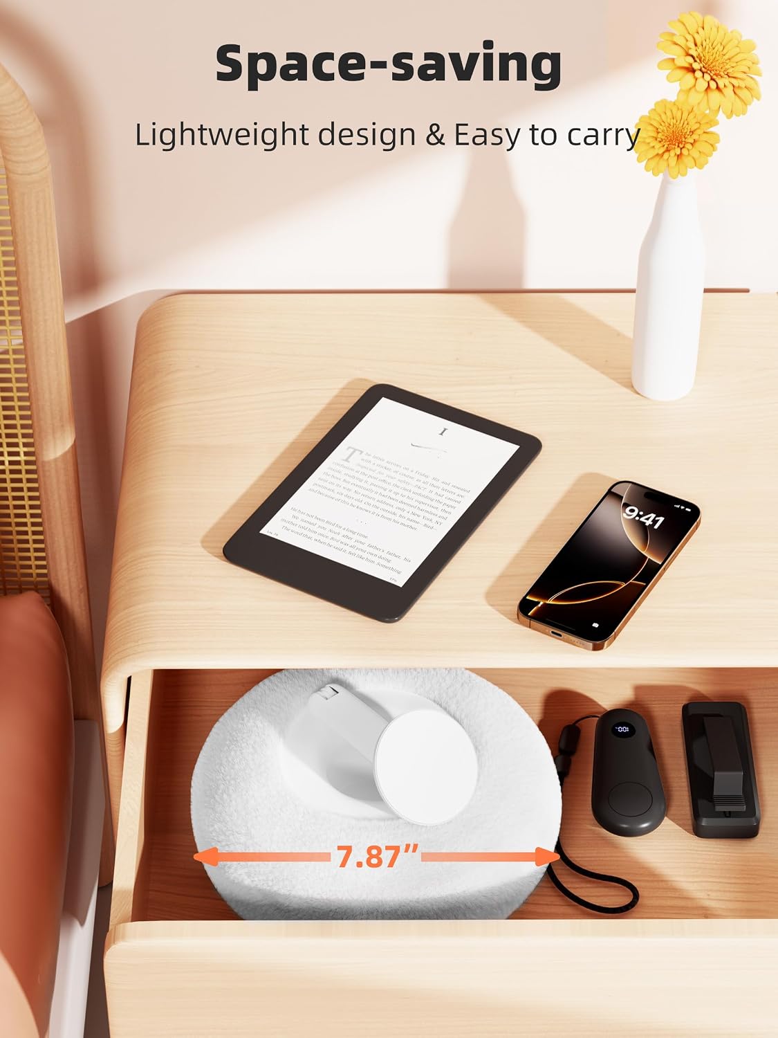 VOLTIFYMAX Magnetic Pillow Holder with Page Turner, 360° Adjustable Phone Hol...