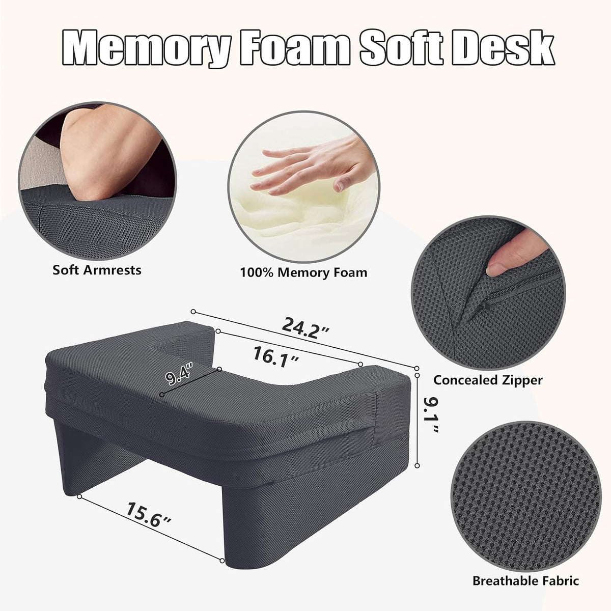 comehealthy Lap Desk for Laptop, Reading Pillow for Adult, Memory Foam Gaming...