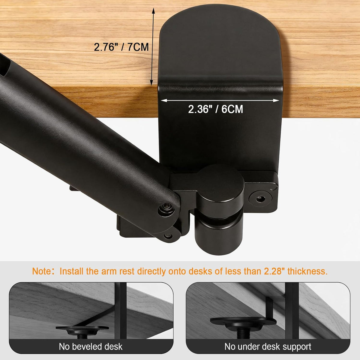 Adjustable Arm Rest for Desk, 360° Rotating and 6-Level Height Desk Arm Rest,...