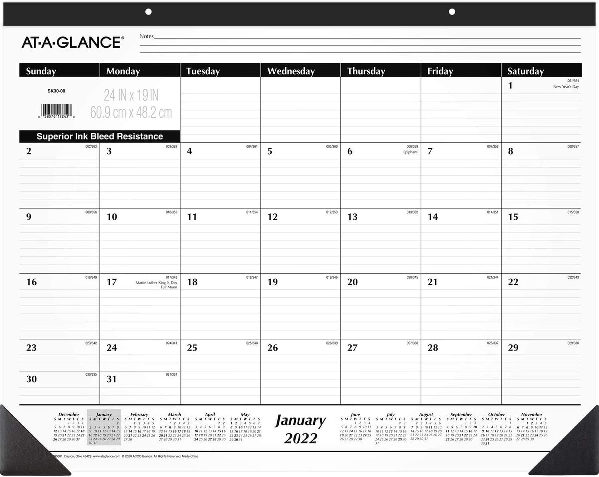 2022 Desk Calendar by AT-A-GLANCE, Monthly Desk Pad, 24" x 19", Jum...