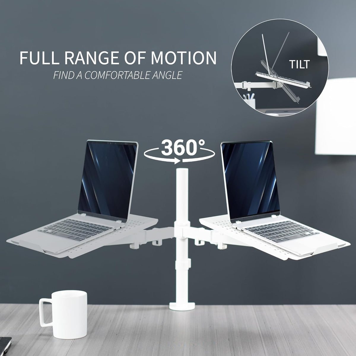 VIVO Single Laptop Notebook Desk Mount Stand, Fully Adjustable Extension with...