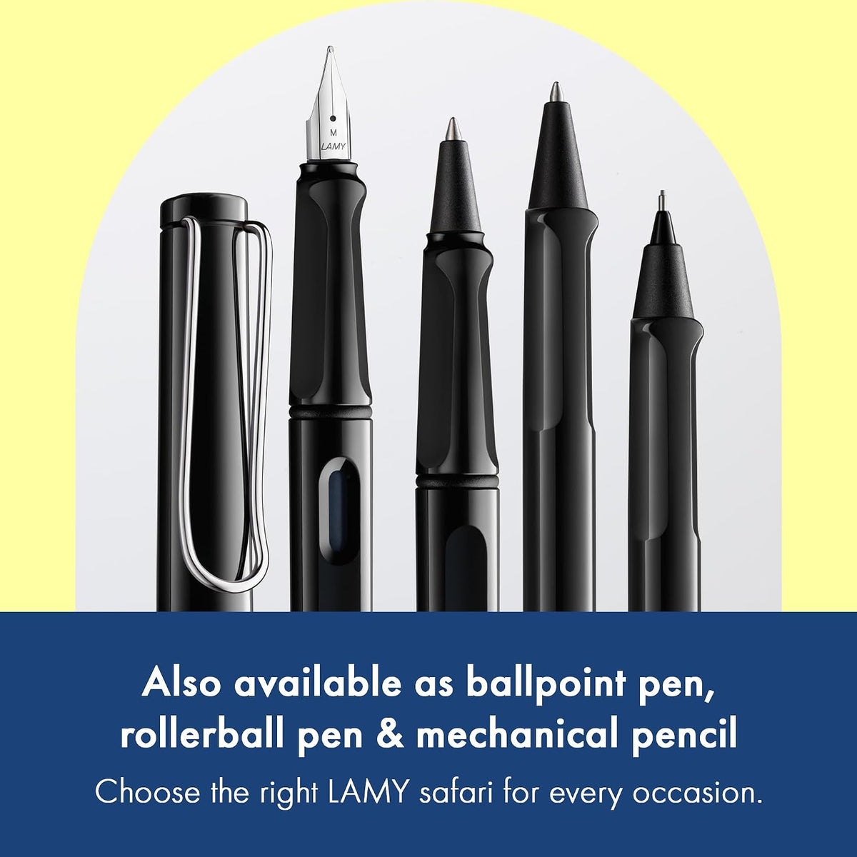 LAMY safari black - Fountain Pen with ergonomic grip & polished Left-Hand...