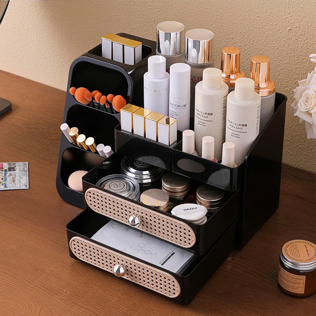 Aveniee Makeup Organizer with Drawers, Large Bathroom Countertop Organizer fo...