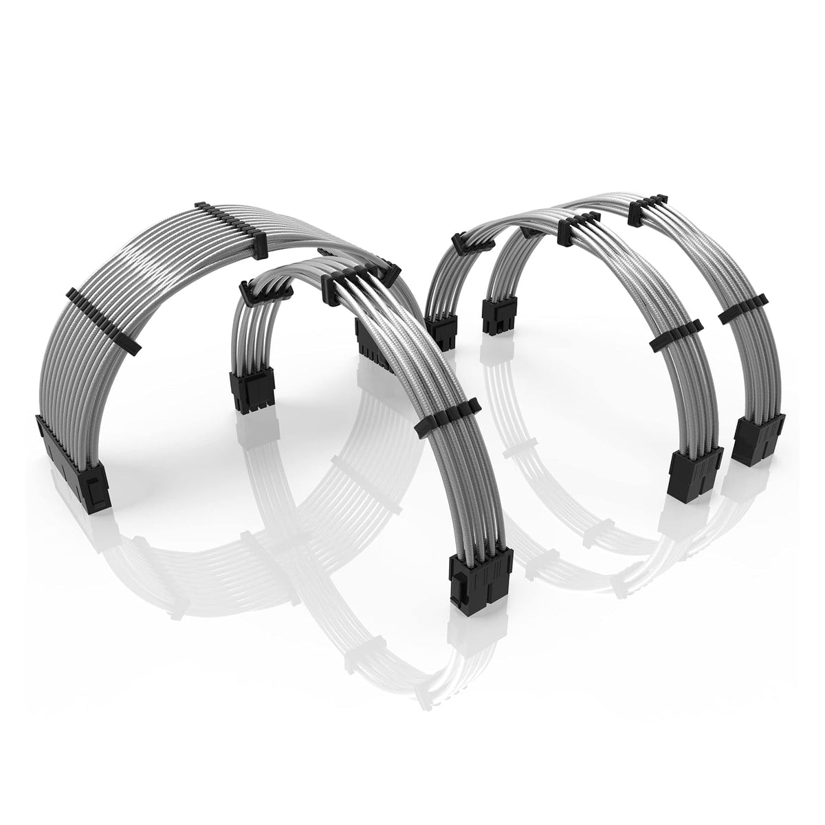 LINKUP - 50cm PSU PC Power Extension Cable Metallic Sleeved Silicone Coated S...