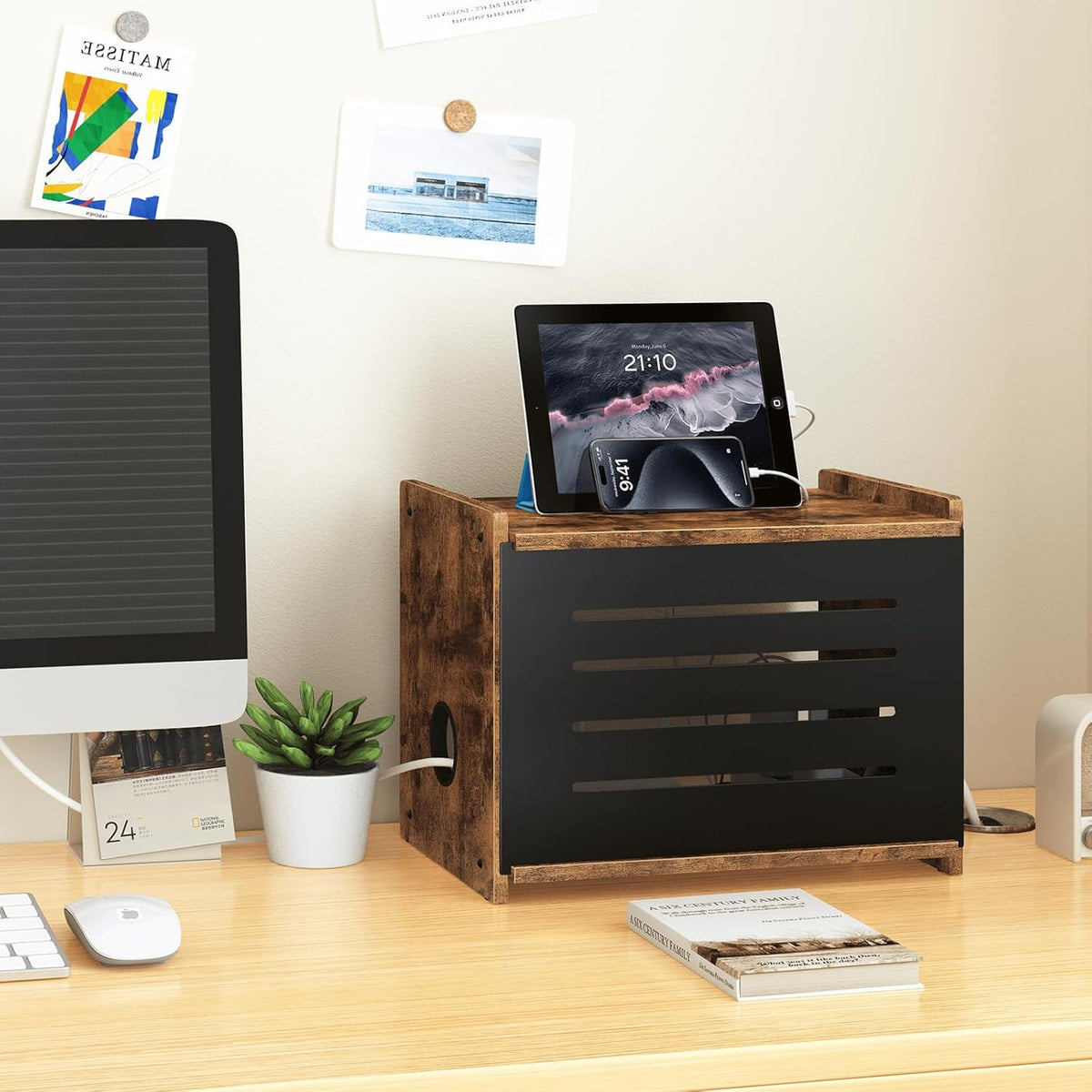 Homode Router Shelf, Wood Wifi Box Hider, Projector Shelf Stand, Router Modem...