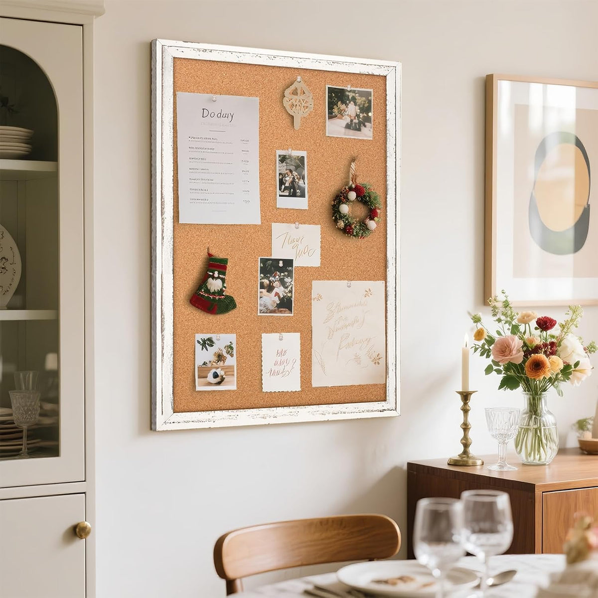 Cork Board Bulletin Board, 36"x24" Corkboard for Wall