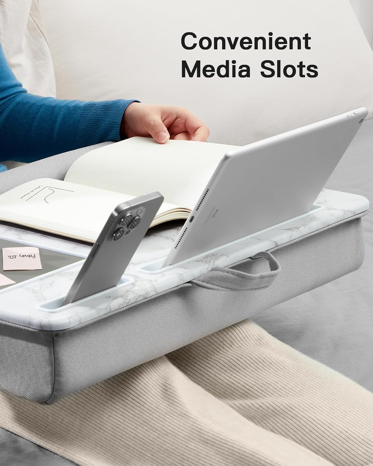 HUANUO Lap Desk - Fits up to 17 inches Laptop Desk, Marbling