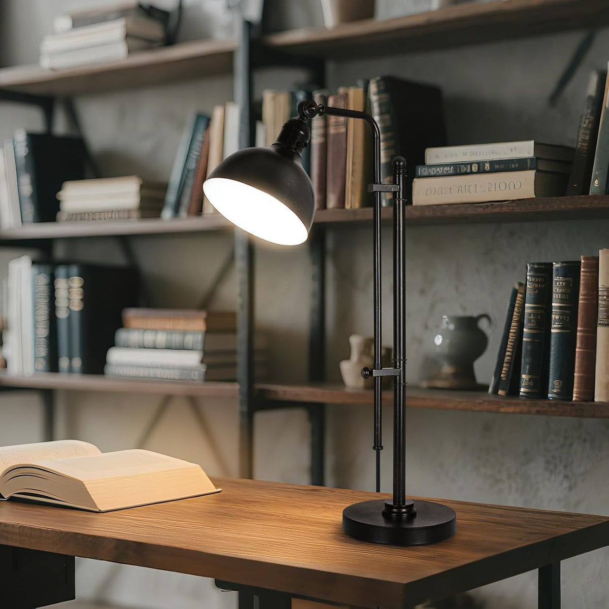 PARTPHONER Industrial Adjustable Desk Lamp for Home Office, Farmhouse Table l...