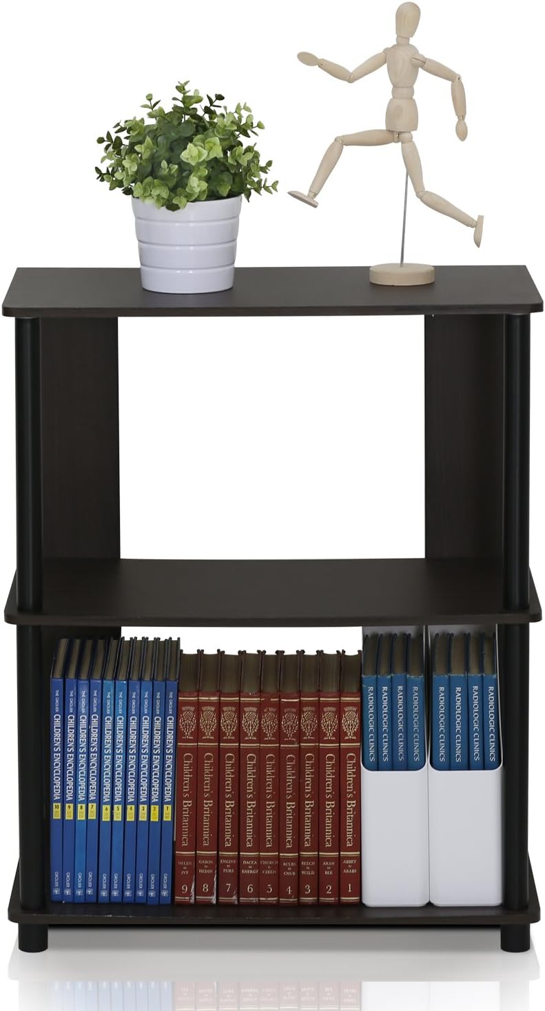 Furinno JAYA Simple Design 3-Tier Bookcase / Bookshelf / Display Rack, Plasti...