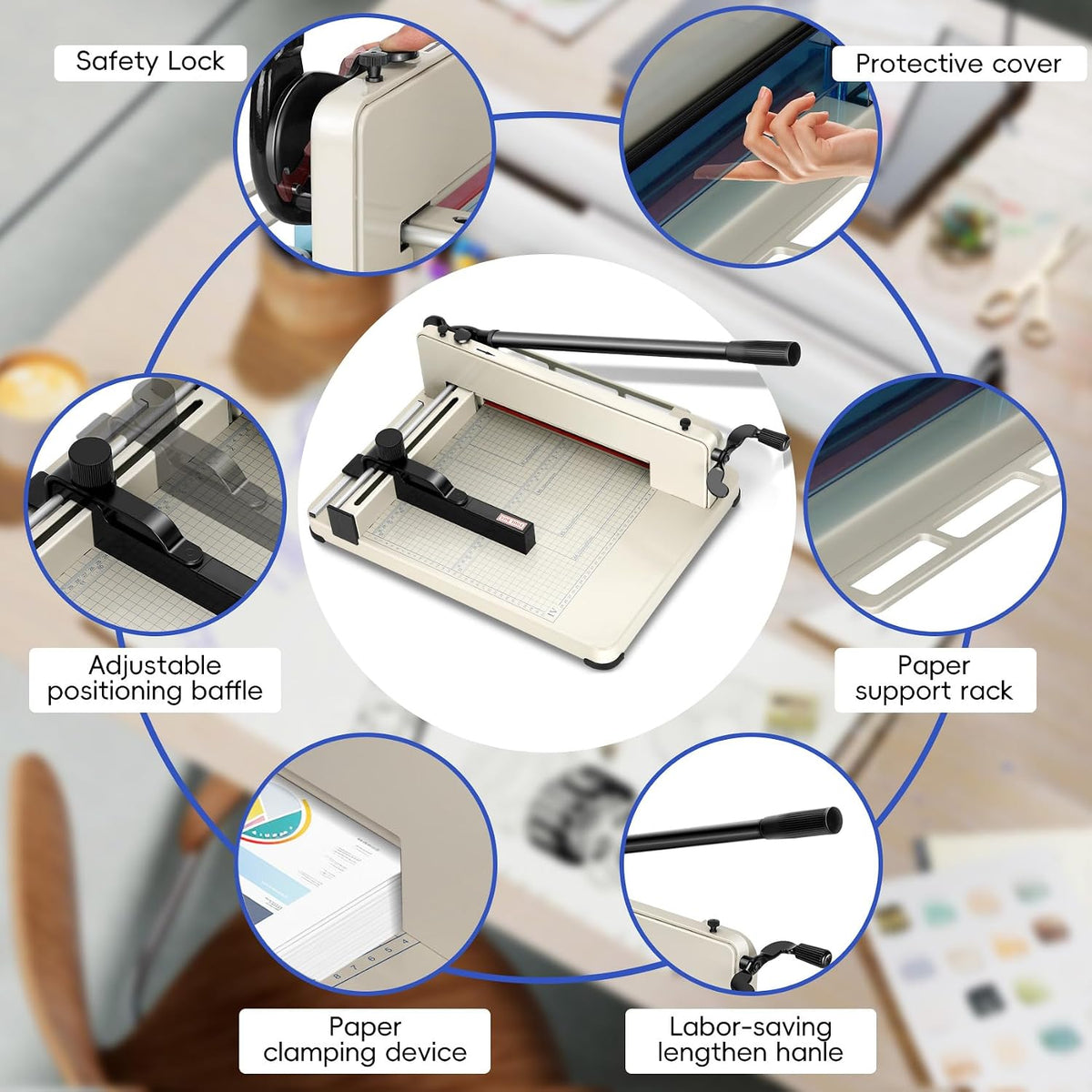 12 Inch Guillotine Paper Cutter Heavy Duty,Paper Cutter Heavy Duty for A4 Pap...