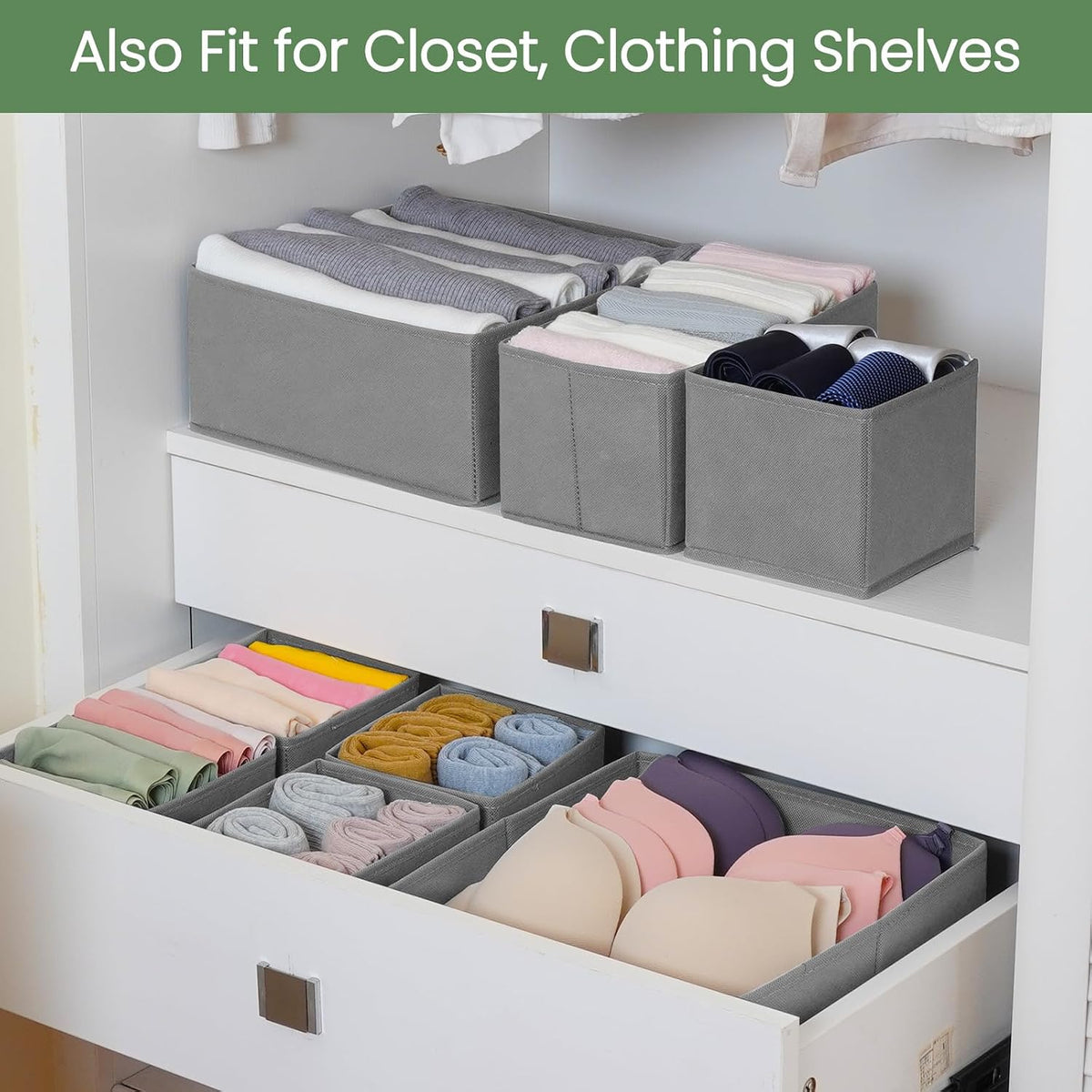 Criusia Drawer Organizer Clothes,16 Pack Underwear Drawer Organizers, Foldabl...