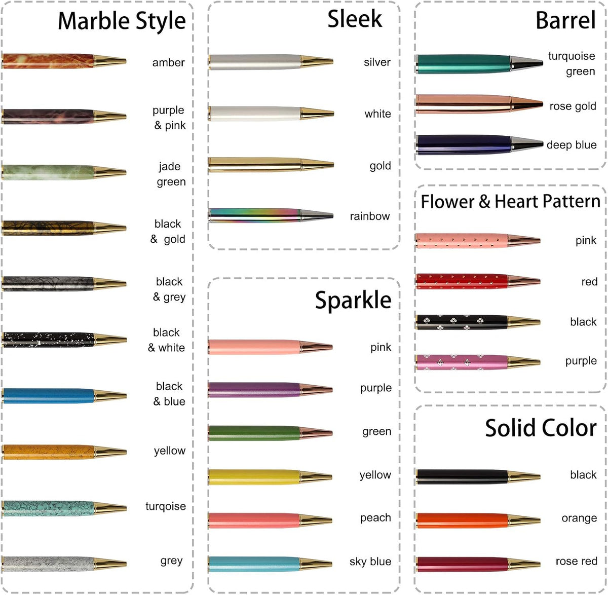 FUNSHOWCASE Floating Liquid Sand Ballpoint Pens Set 40-Kit