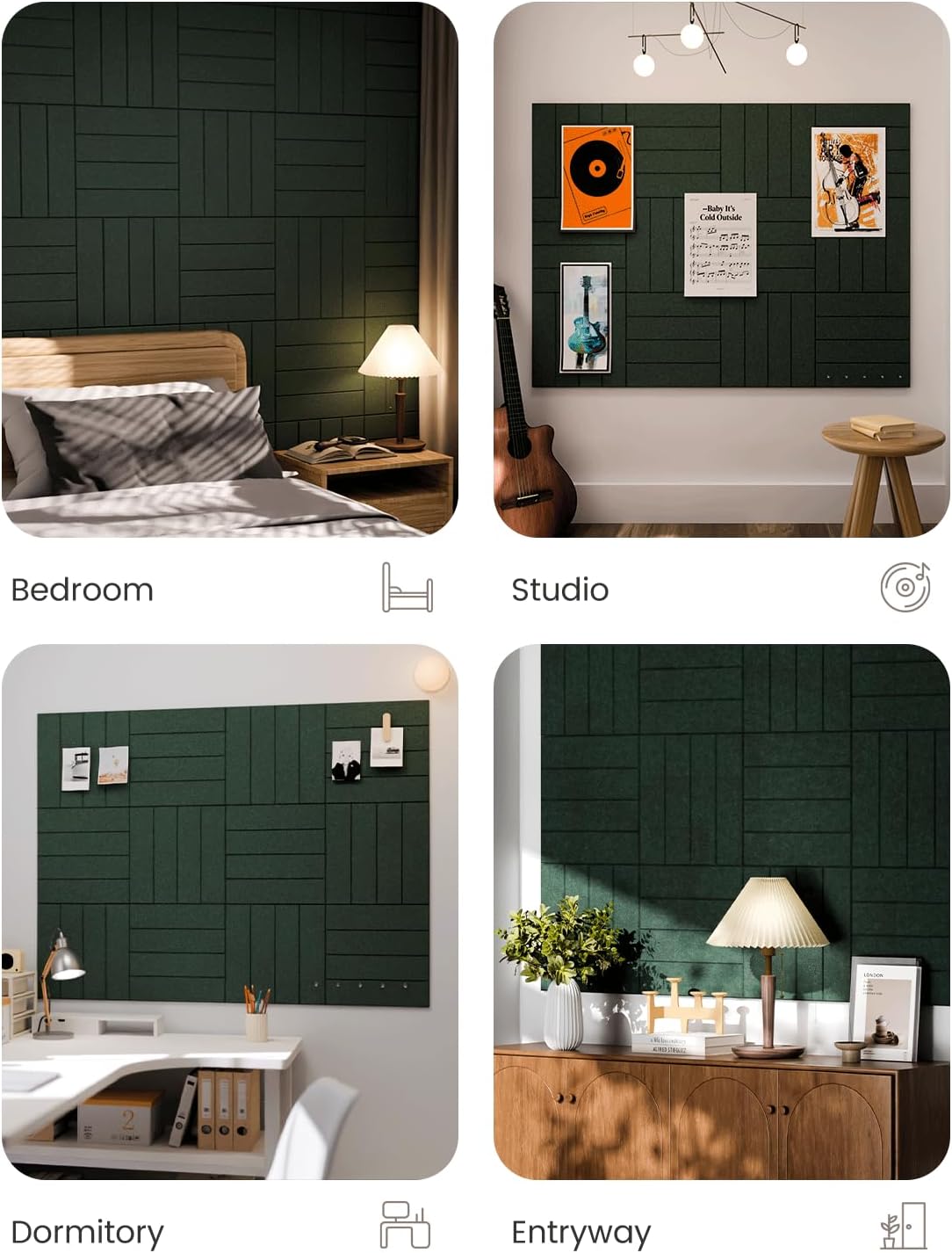 Fluxynara Felt Bulletin Board & Cork Board Alternative 48'' x 36&...