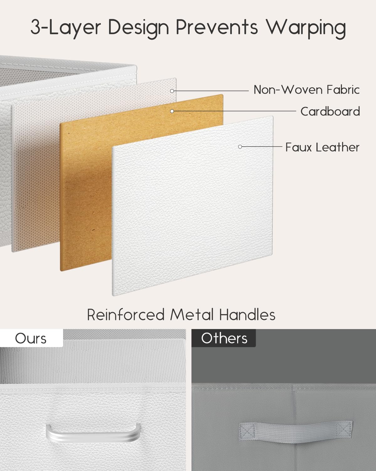 Homsorout 2 Pack Stackable Drawers for Closet, White Storage Drawers
