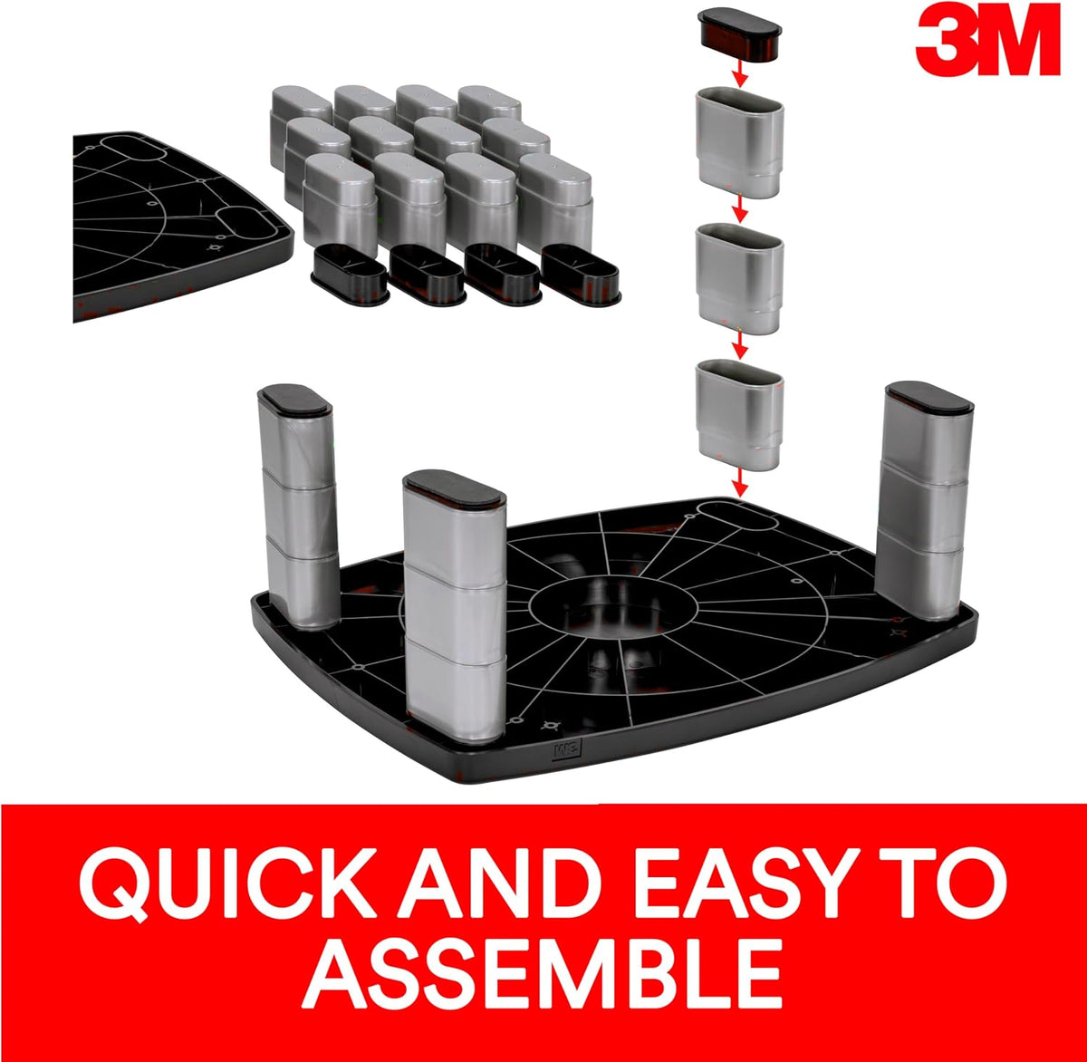 3M Extra Wide Adjustable Computer Monitor Stand, 20 in x 12 in