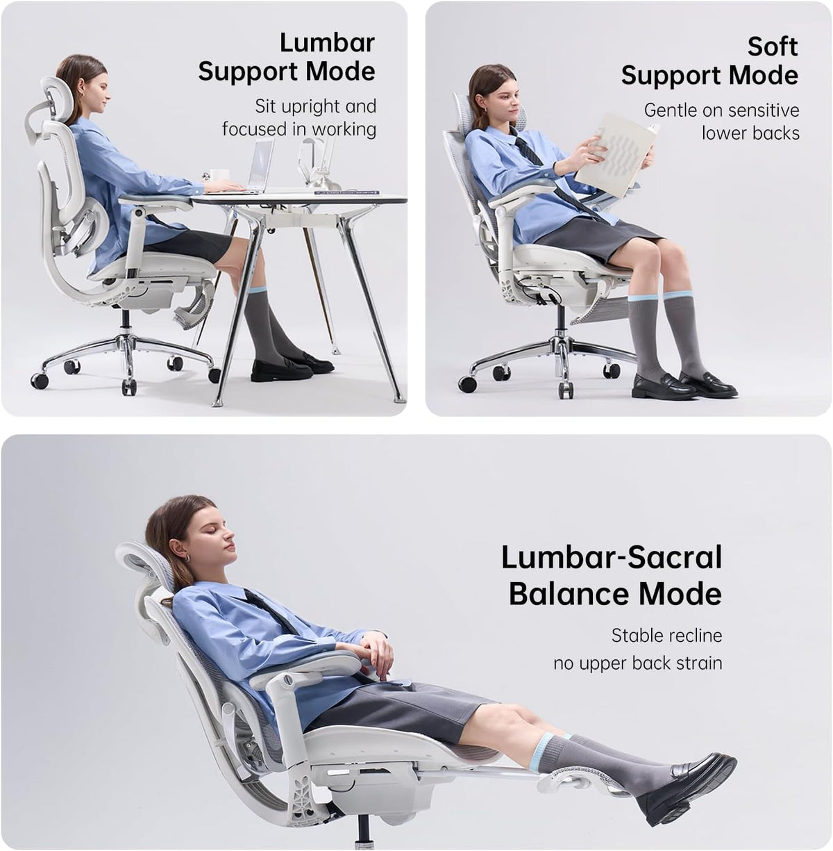 SIHOO Doro C300 Pro V2 Ergonomic Office Chair with Footrest, Grey
