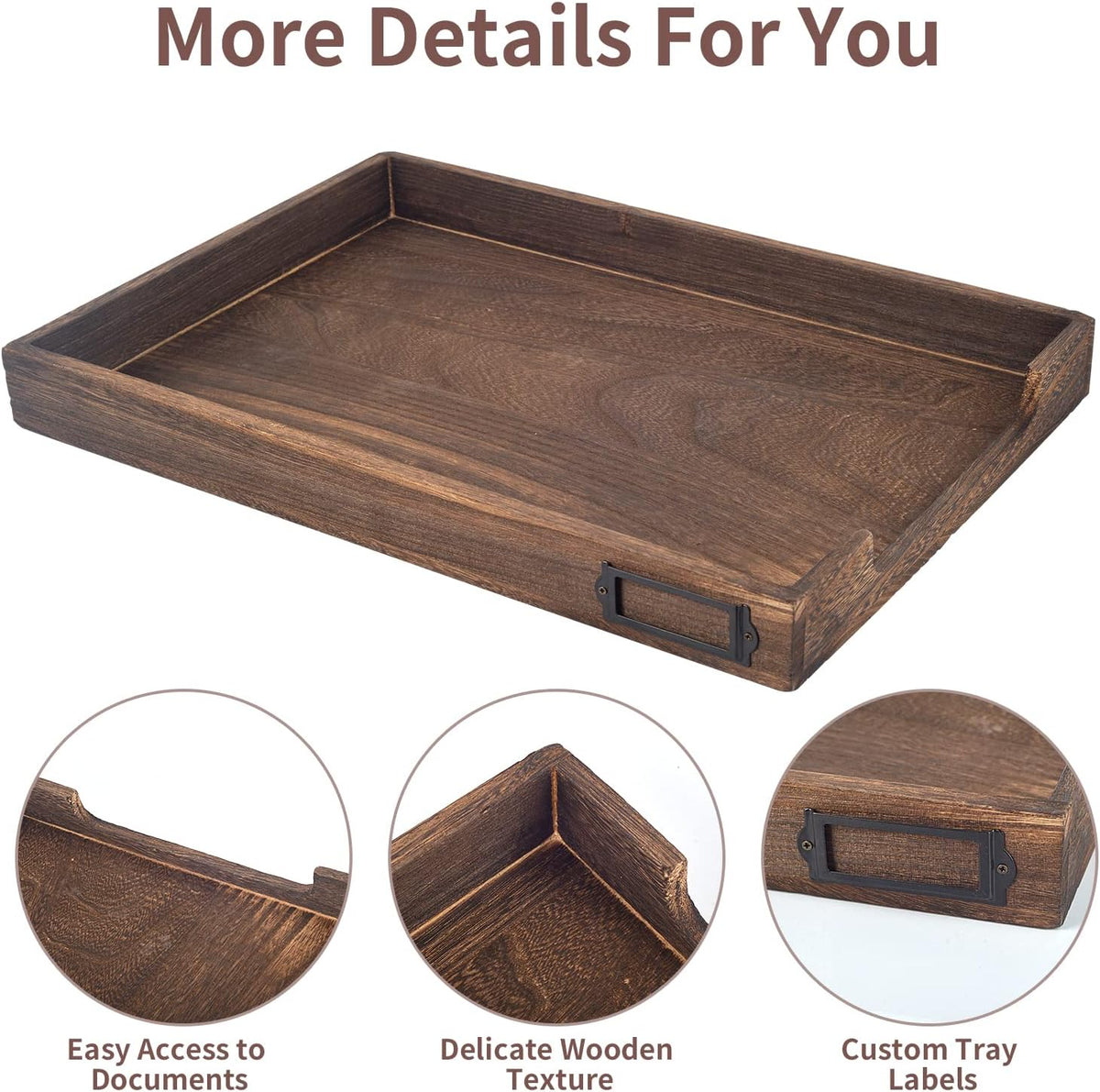 11 x 17 Paper Tray Organizer Legal Size Desk Tray Wooden Paper Tray Organizer...