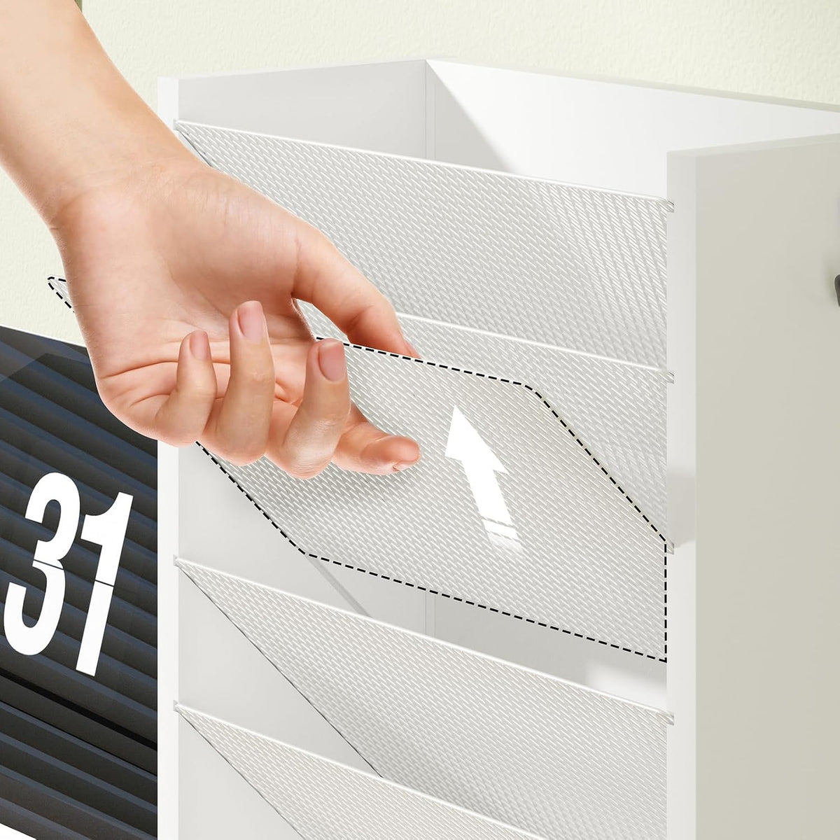 Mail Organizer Wall Mounted, 6-Slot Hanging File Organizer with Key Holder