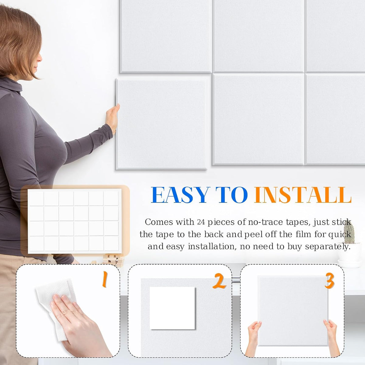 DOLLAR BOSS Felt Cork Board Tiles 48" x 36" Bulletin Board, 12 Pcs ...