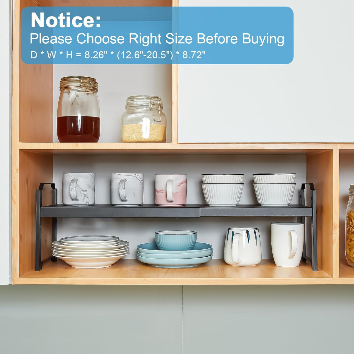 4 Pack Kitchen Cabinet Shelves Organizers, Kitchen Counter Storage Shelf Spic...