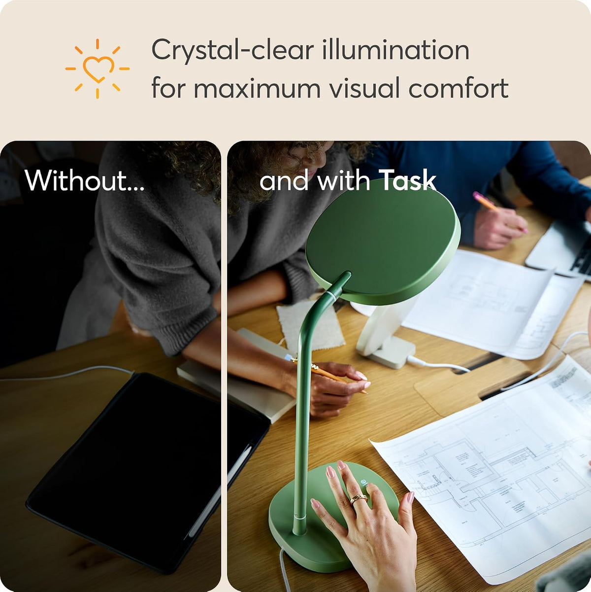 Lumie Task - 10,000 Lux Adjustable Bright Light Therapy Desk Lamp for Mood an...