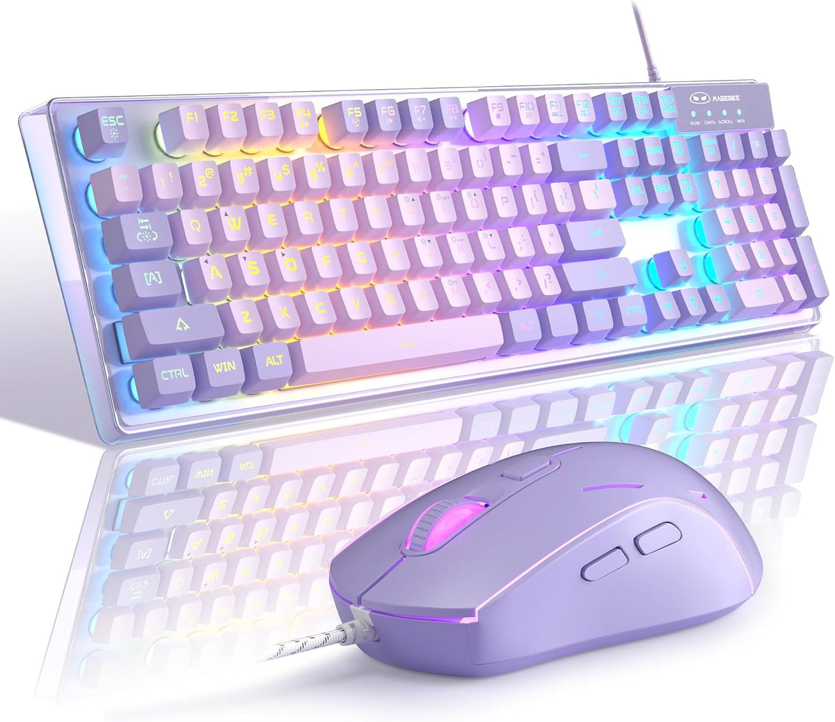 Gaming Keyboard and Mouse Combo, K1 RGB LED Backlit Wired Keyboard with 104 K...