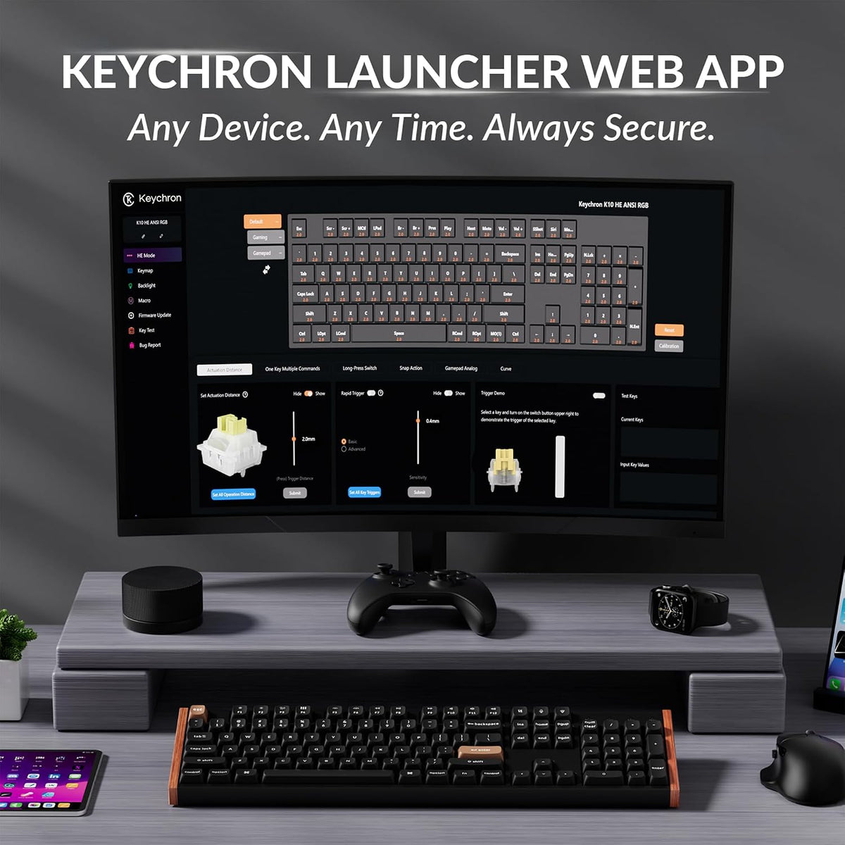 Keychron K10 HE 100% Wireless Hall Effect Keyboard, Silent Banana Switch