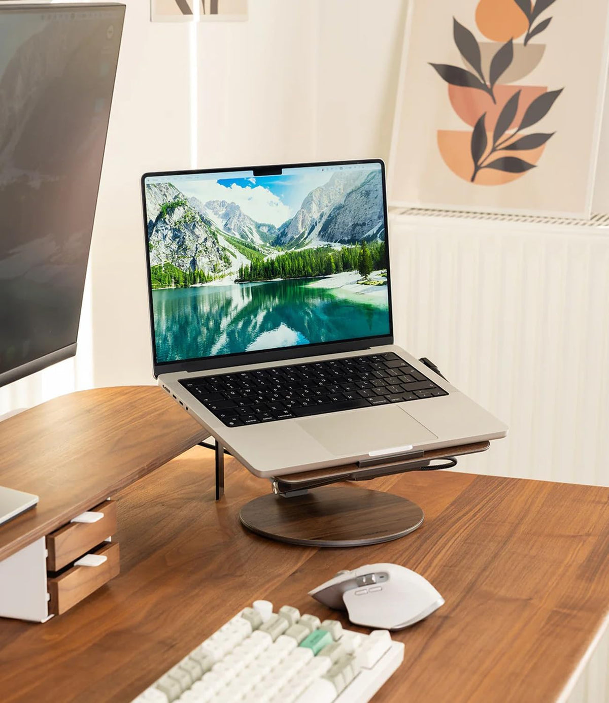 KU XIU Adjustable Laptop Stand with 7-in-1 Hub, Foldable Portable Aluminum La...