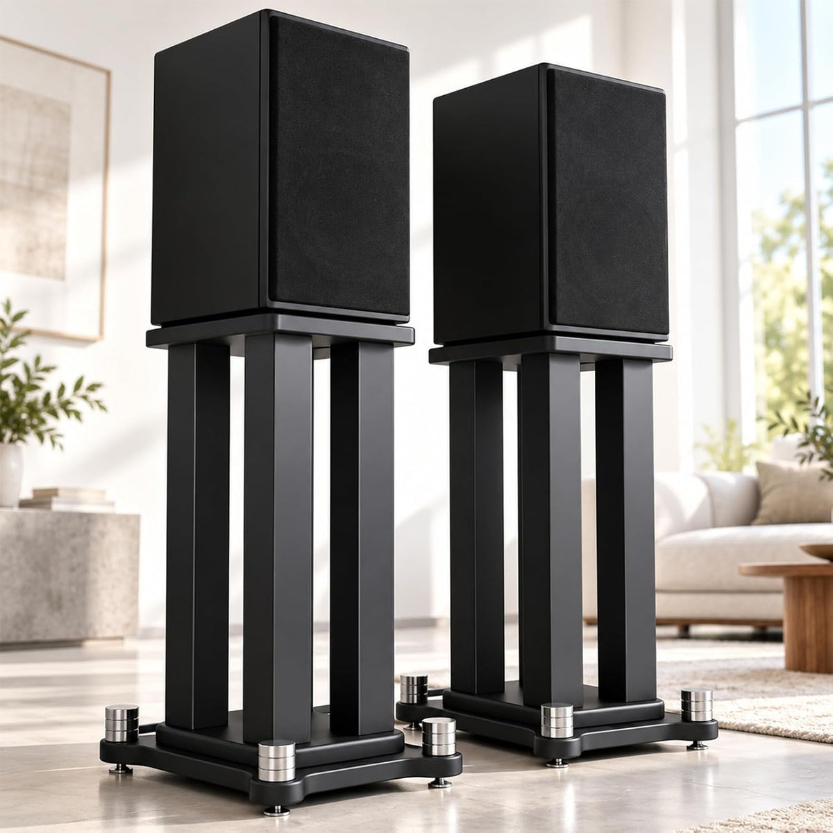 19.6" Bookshelf Speaker Stands Pair, 110 lb Capacity, for Studio Monitors