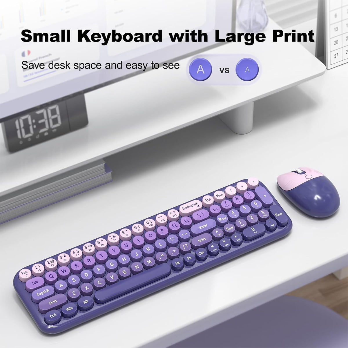 MOFII Wireless Keyboard and Mouse Combo, Compact Small Keyboard with Large Pr...