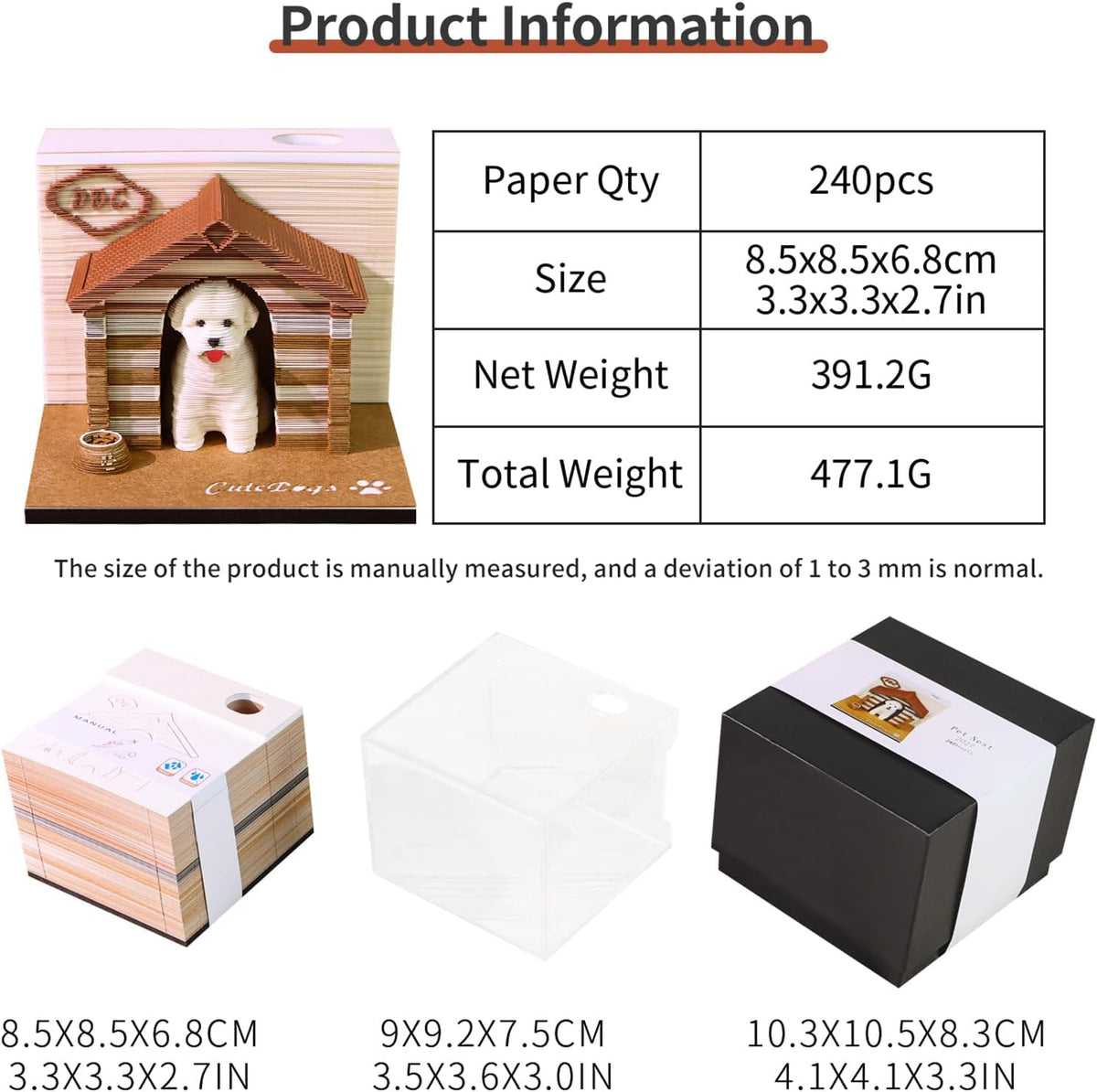 3D Memo Pad Time Piece Calendar 2027, 3D Calendar 2027