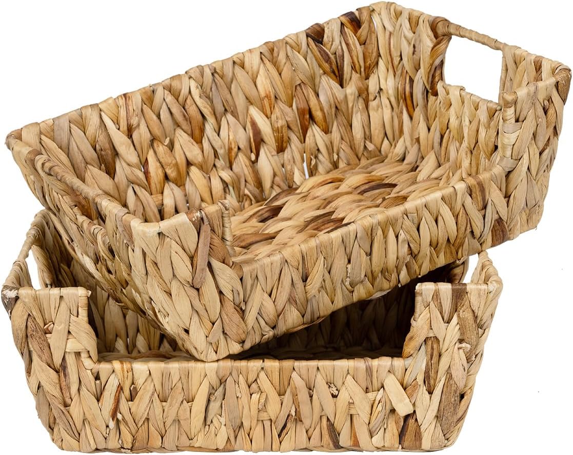 StorageWorks Pantry Baskets for Organizing, Wicker Storage Baskets, 2 Pack