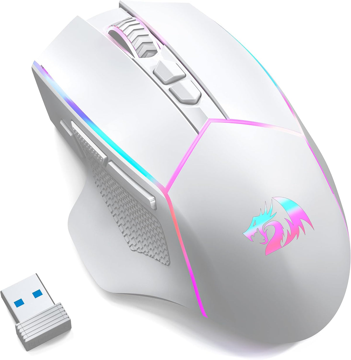 Redragon Wireless Gaming Mouse, Tri-Mode 2.4G/Bluetooth/USB-C, 7 Programmable...