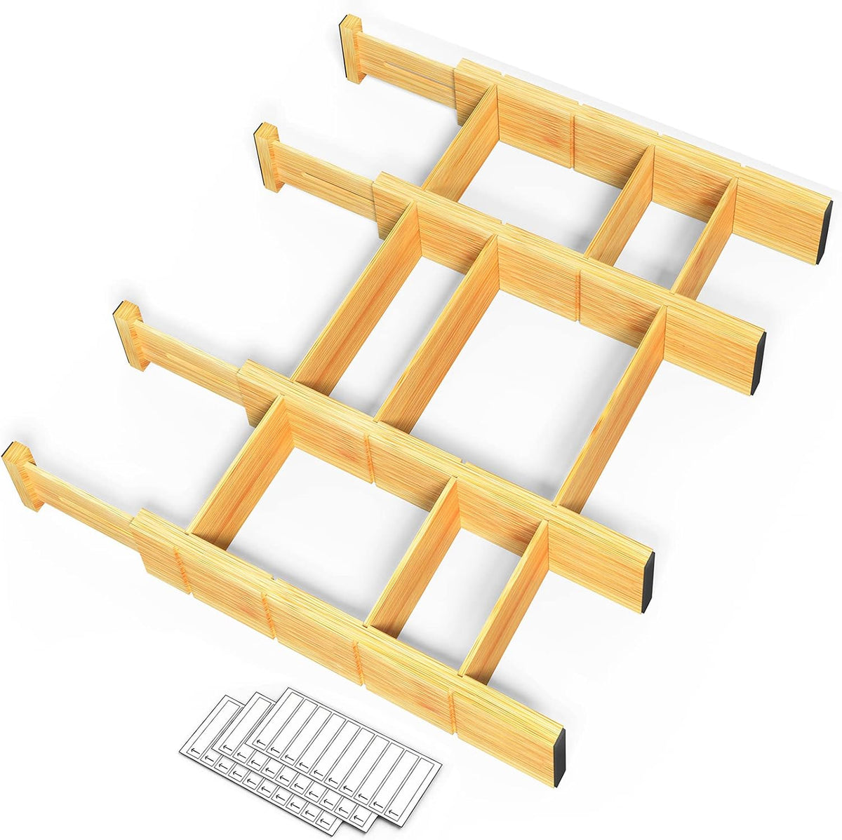SpaceAid Bamboo 13.25-17“ Drawer Dividers (Need 2.35" Deep Drawer) Kitch...